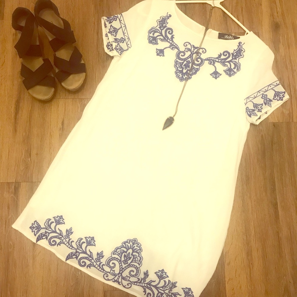 Beautiful embroidered polyester dress